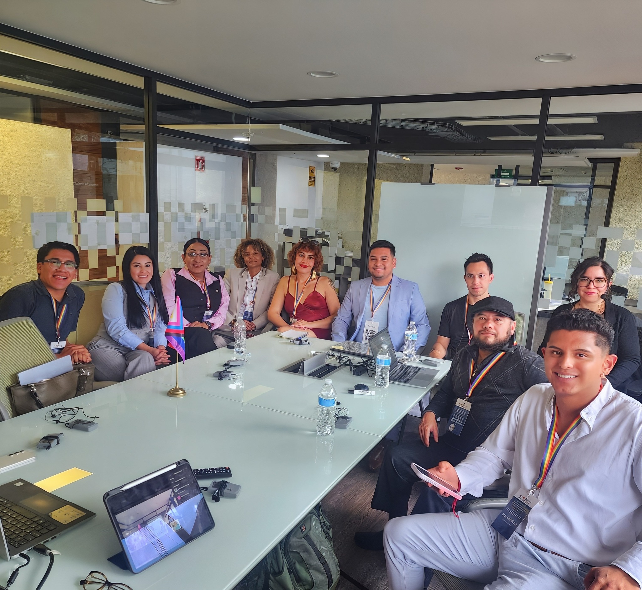 Boardroom meeting with international partners