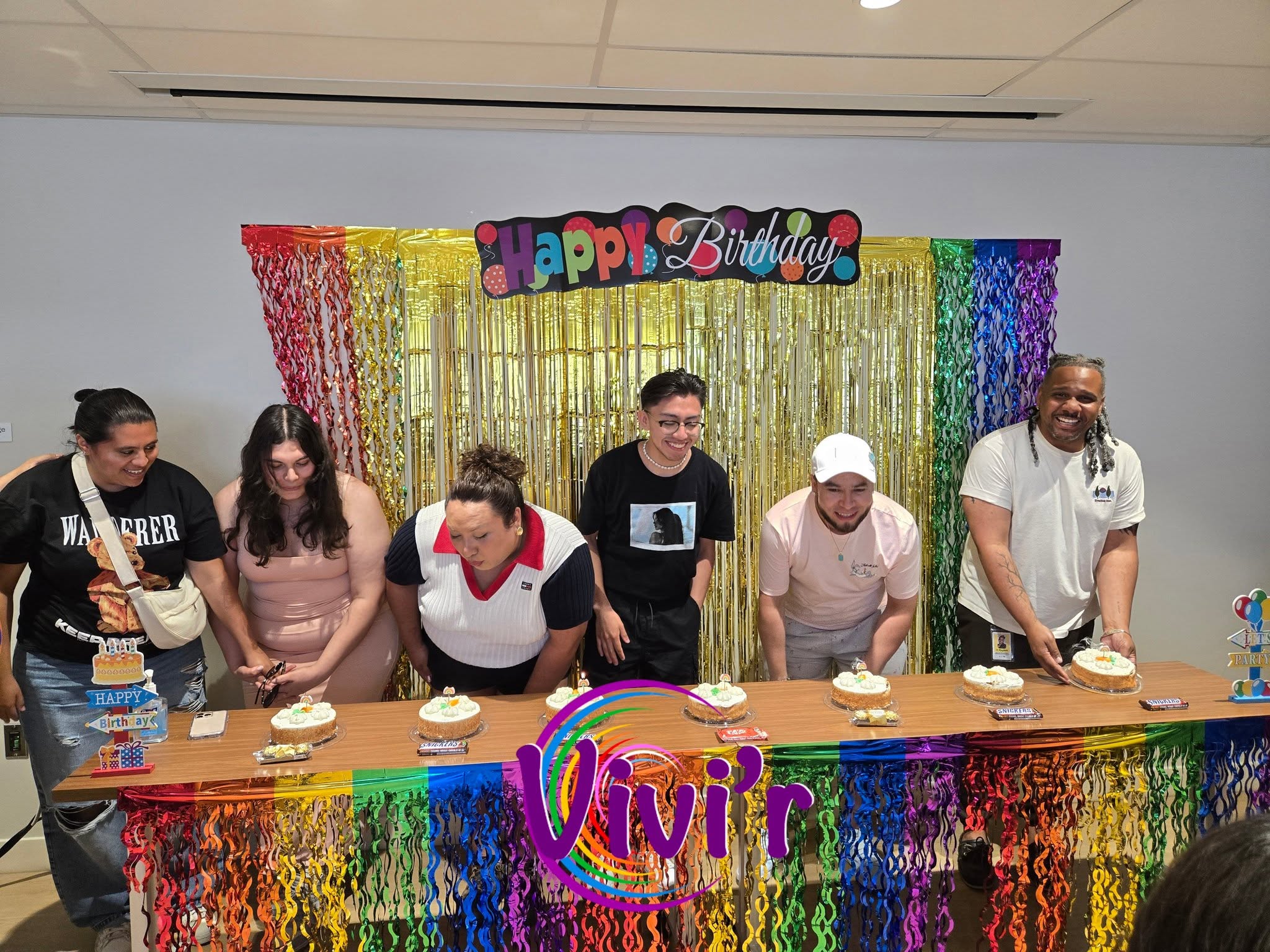 Rainbow-themed birthday celebration