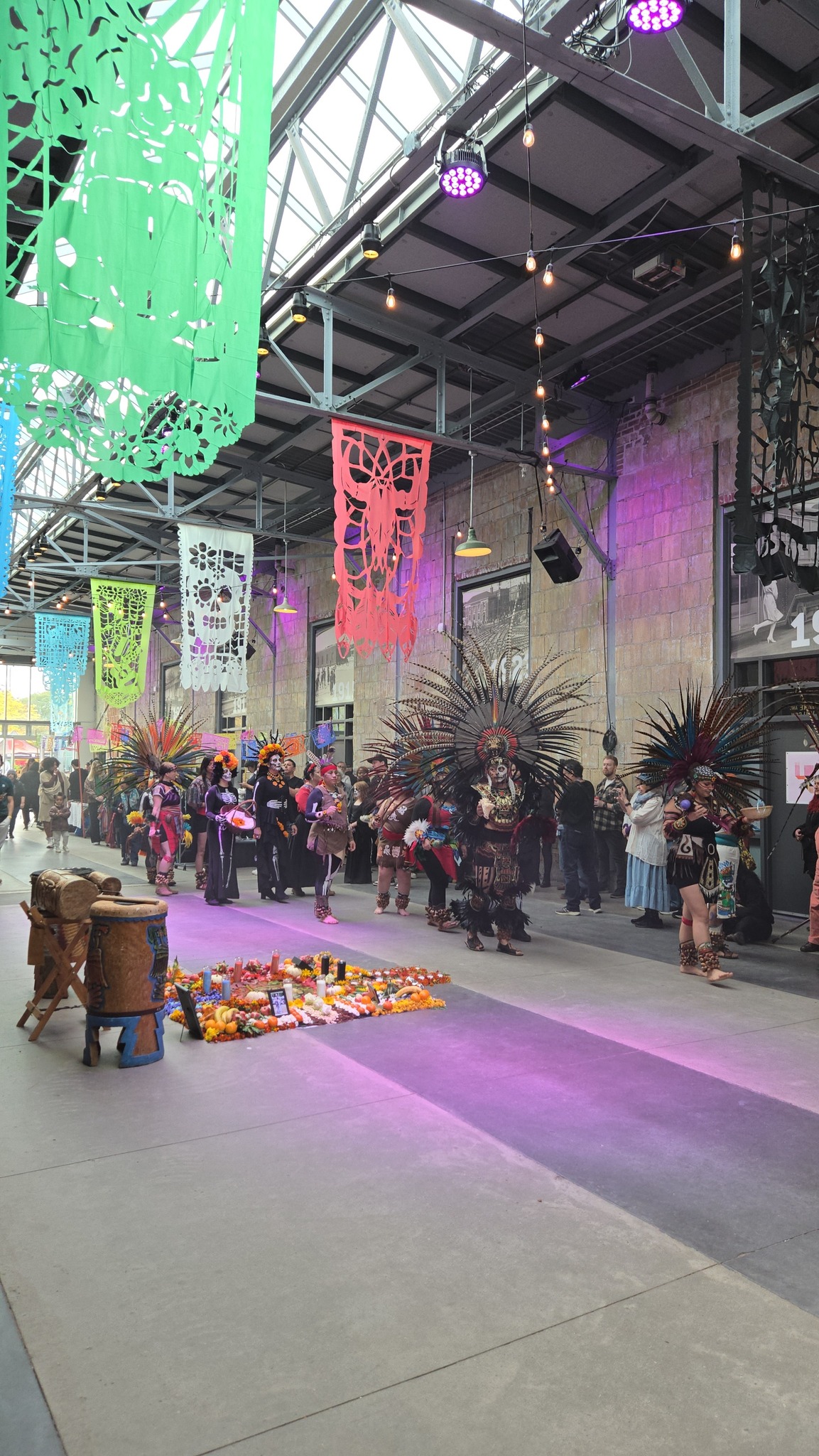 Day of the Dead ceremony with papel picado