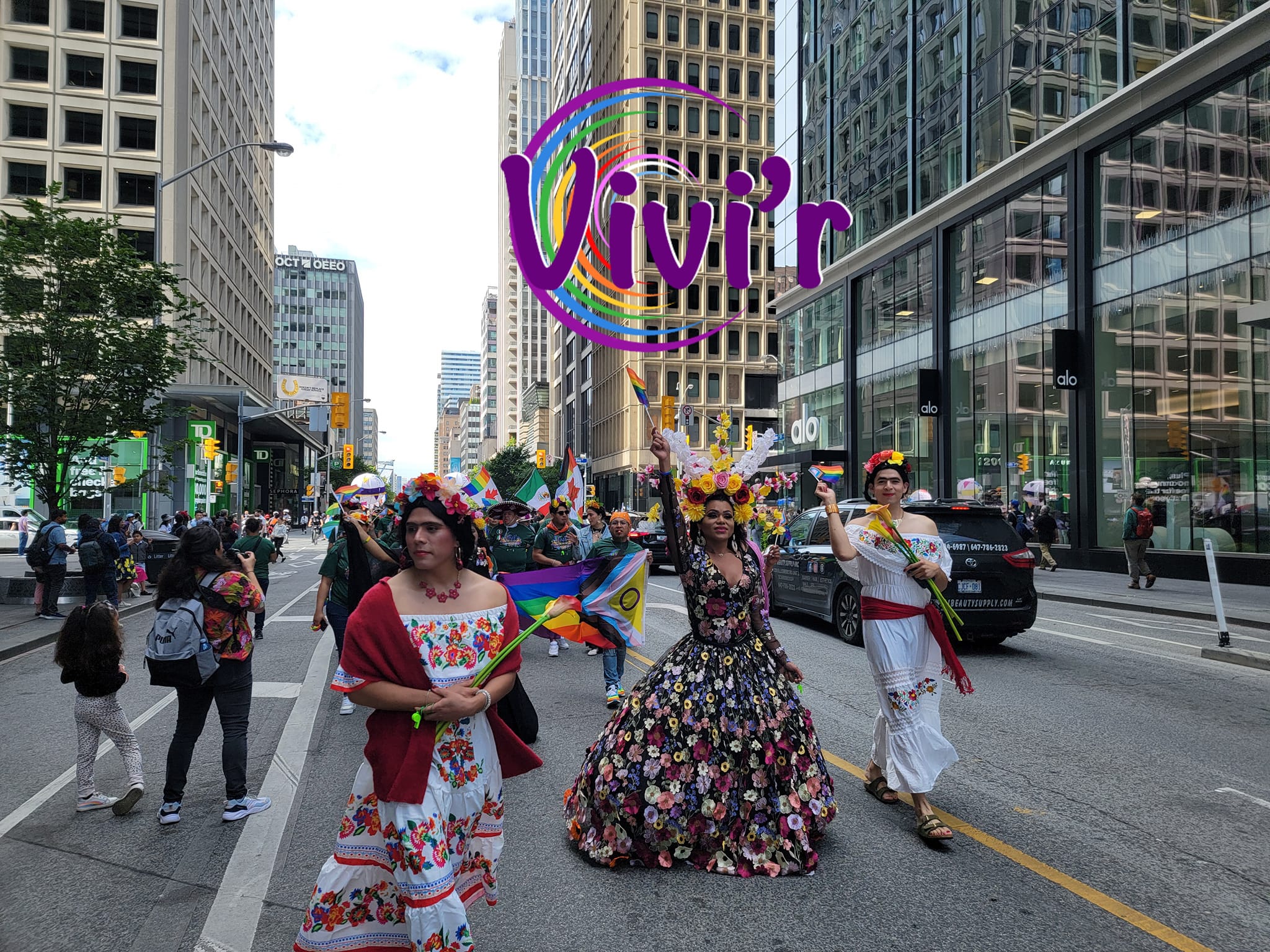 Traditional Latinx dress at the Pride parade