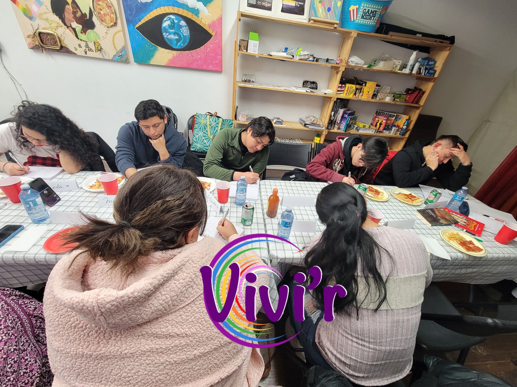 Art workshop around the table